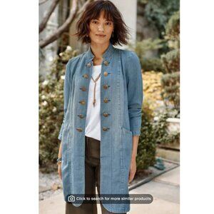 J.jill Denim Military Duster In Sequoia Wash 2X
